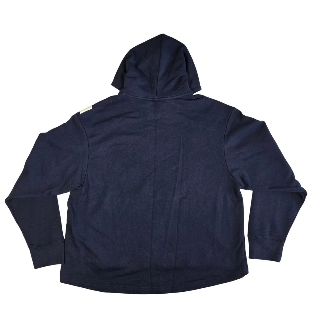 Tory Burch Sport French Terry Chevron Hoodie Color Tory Navy/Snow White Size M